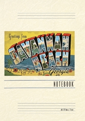 Vintage Lined Notebook Greetings from Savannah Beach