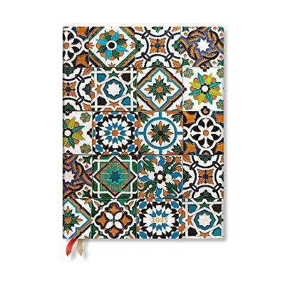 Porto (Portuguese Tiles) Ultra 12-month Day-at-a-time Hardback Dayplanner 2025 (Elastic Band Closure) -  Paperblanks
