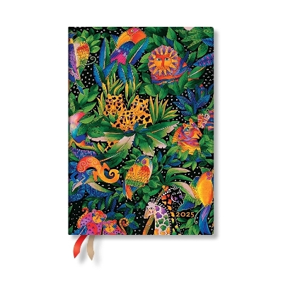 Jungle Song (Whimsical Creations) Midi 12-month Vertical Hardback Dayplanner 2025 (Elastic Band Closure) -  Paperblanks