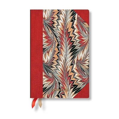 Rubedo (Cockerell Marbled Paper) Mini 18-month Horizontal Hardback Dayplanner 2025 (Elastic Band Closure) -  Paperblanks