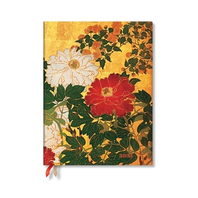 Natsu (Rinpa Florals) Ultra 12-month Vertical Softcover Flexi Dayplanner 2025 (Elastic Band Closure) -  Paperblanks