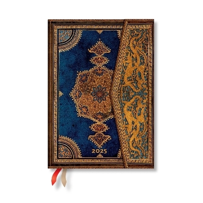 Safavid Indigo (Safavid Binding Art) Midi 12-month Verso Hardback Dayplanner 2025 (Wrap Closure) -  Paperblanks