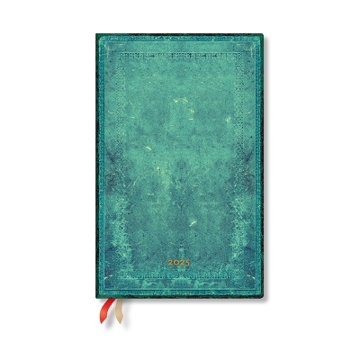Pacific Blue Bold (Old Leather Collection) Maxi 12-month Horizontal Hardback Dayplanner 2025 (Elastic Band Closure) -  Paperblanks