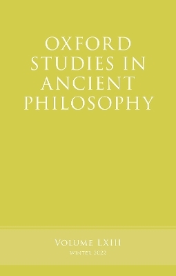 Oxford Studies in Ancient Philosophy - 