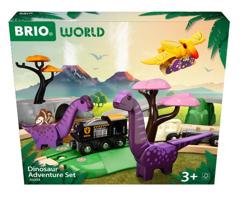 BRIO World – 36094 Dinosaurier Abenteuer-Set | Zugset für Kinder ab 3 Jahren
