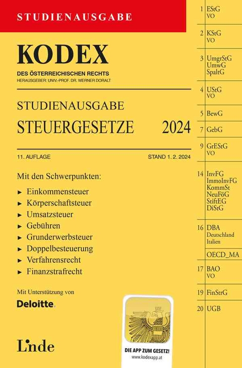 KODEX Studienausgabe Steuergesetze 2024 - Andrei Bodis