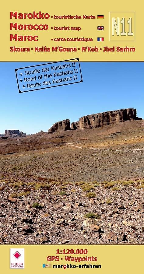 N11: Skoura - Kelâa M’Gouna - N’Kob - Jbel Sarhro + Straße der Kasbahs II 1:120.000 + GPS-Waypoints -  A. &  amp;  B. Conrad