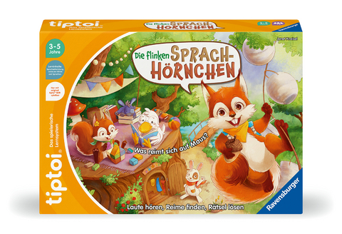 Ravensburger tiptoi Spiel 00203 - Die flinken Sprach-Hörnchen - Lernspiel ab 3 Jahren, für 1-4 Spieler - Janet Kneisel