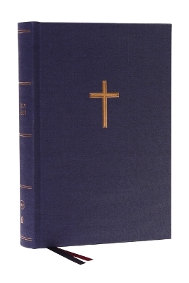NKJV, Single-Column Wide-Margin Reference Bible, Cloth over Board, Blue, Red Letter, Comfort Print -  Thomas Nelson