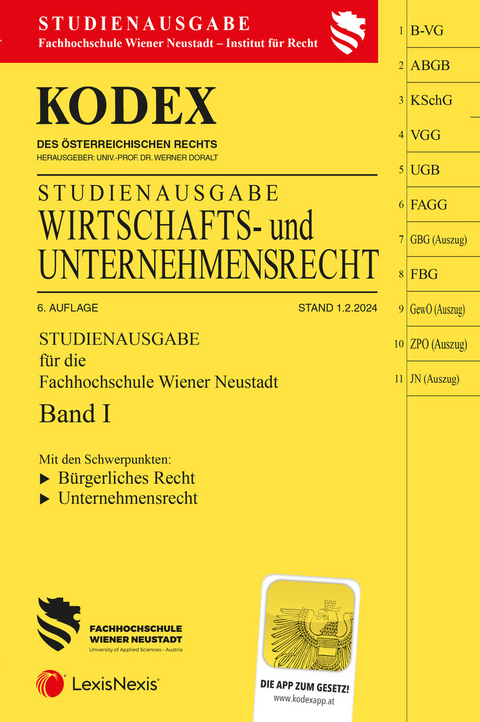 KODEX Wirtschafts- und Unternehmensrecht 2024 Band I - inkl. App - 