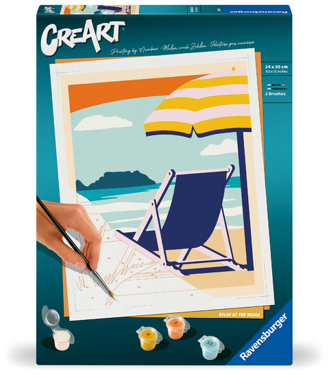 Ravensburger CreArt - Malen nach Zahlen 23897 - Relaxen am Strand - ab 12 Jahren