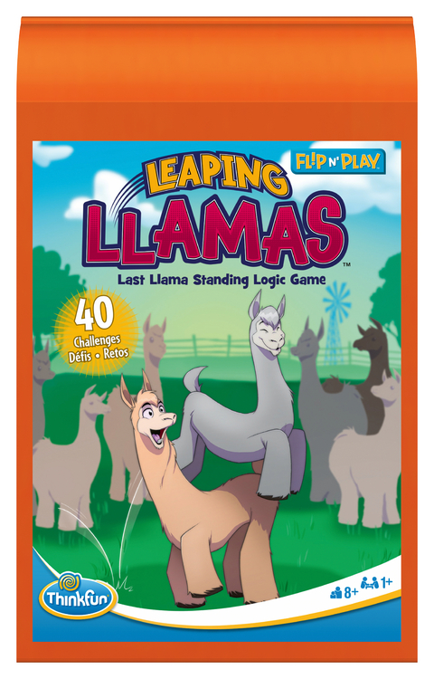 ThinkFun 76575 - Flip N' Play Leaping Llamas - das Logikspiel, für Kinder und Erwachsene ab 8 Jahren, ab 1 Spieler