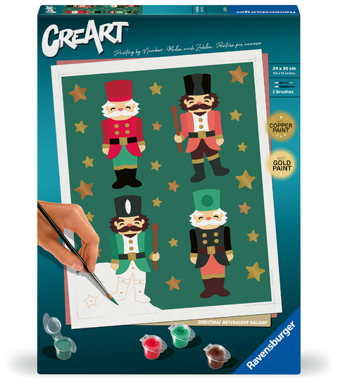 Ravensburger CreArt - Malen nach Zahlen 23893 - Christmas Nutcracker Delight - Erwachsene ab 12 Jahren