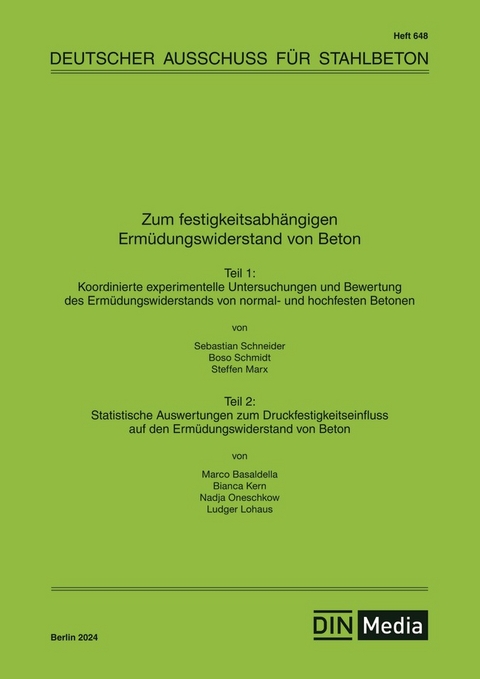 Zum festigkeitsabhängigen Ermüdungswiderstand von Beton - Buch mit E-Book