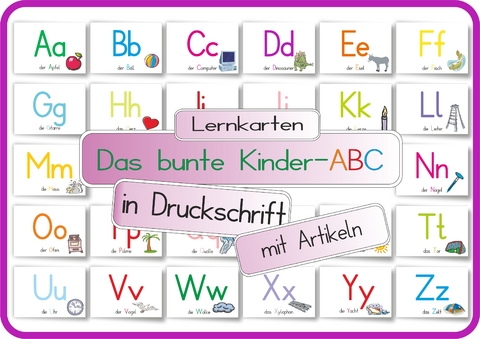 Das bunte Kinder-ABC in Druckschrift mit Artikeln - Helga Momm