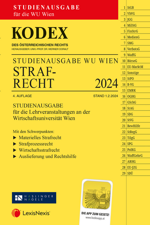 KODEX Strafrecht für die WU 2024 - inkl. App - 