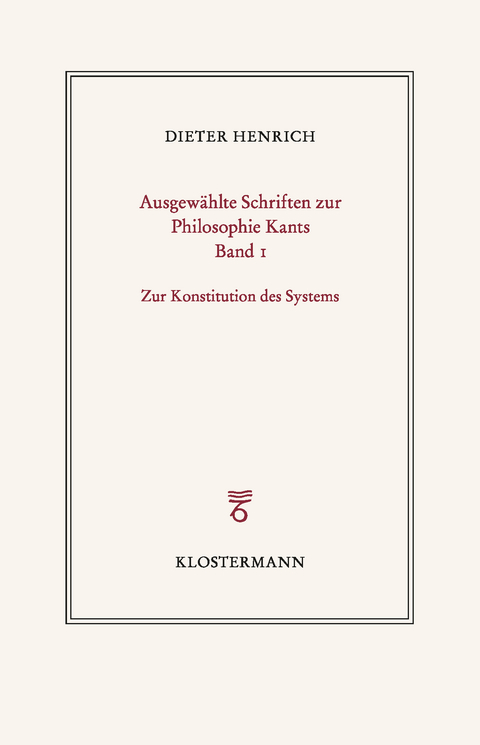 Zur Konstitution des Systems - Dieter Henrich