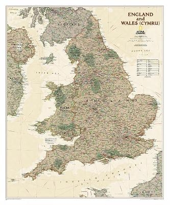 England And Wales Executive Flat - National Geographic Maps