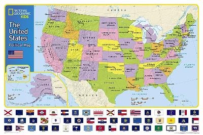 United States For Kids Wall Map, The [laminated] - National Geographic Maps