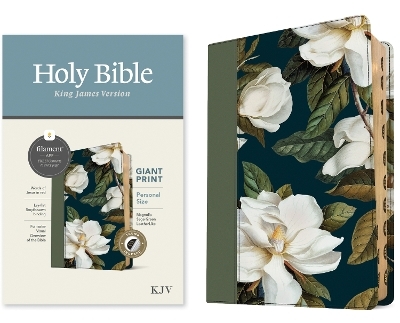 KJV Personal Size Giant Print Bible, Filament-Enabled Edition (Leatherlike, Magnolia Sage Green, Indexed, Red Letter) - 