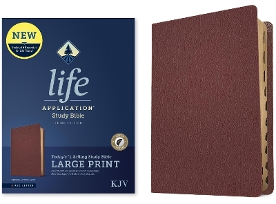 KJV Life Application Study Bible, Third Edition, Large Print (Genuine Leather, Burgundy, Indexed, Red Letter) - 