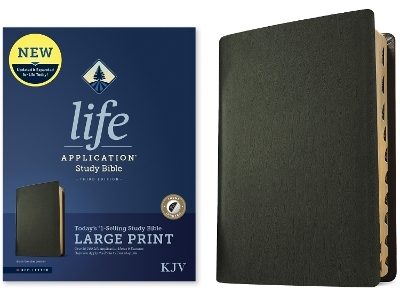 KJV Life Application Study Bible, Third Edition, Large Print (Genuine Leather, Black, Indexed, Red Letter) - 