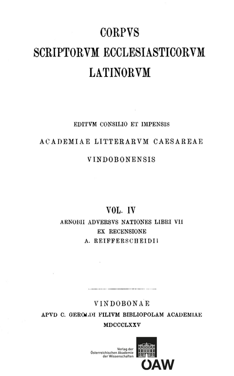 Arnobii adversus nationes, libri VII - 