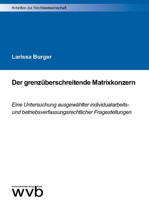 Der grenzüberschreitende Matrixkonzern - Larissa Burger