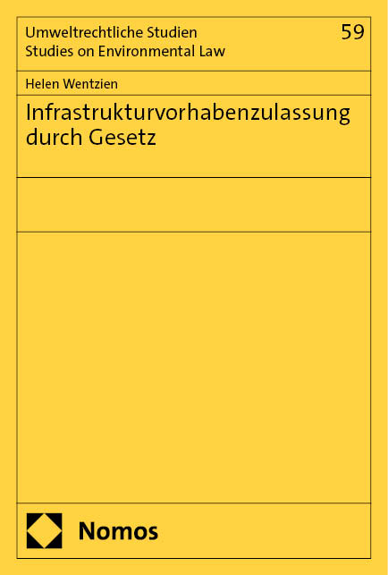 Infrastrukturvorhabenzulassung durch Gesetz - Helen Wentzien