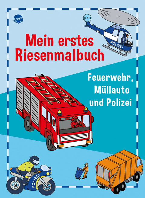 Mein erstes Riesenmalbuch. Feuerwehr, Müllauto und Polizei - Birgitta Nicolas