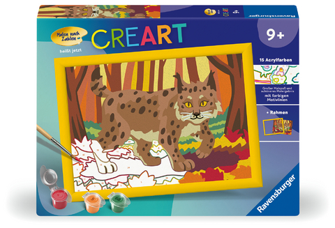 Ravensburger CreArt - Malen nach Zahlen 23958 - Luchs im Herbstwald - Kinder ab 9 Jahren