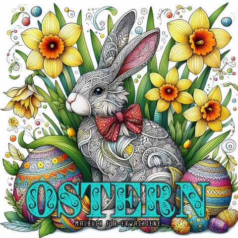 Ostern Malbuch für Erwachsene - Monsoon Publishing, Musterstück Grafik