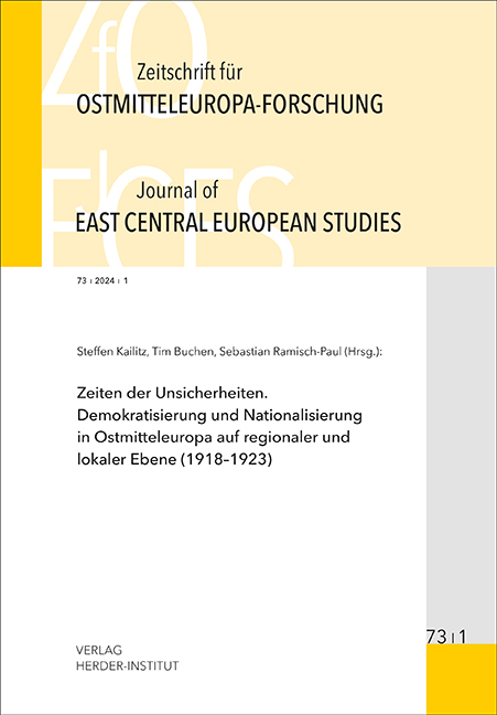 Zeitschrift für Ostmitteleuropa-Forschung (ZfO) 73/1 / Journal of East Central European Studies (JECES) 73/1 - 