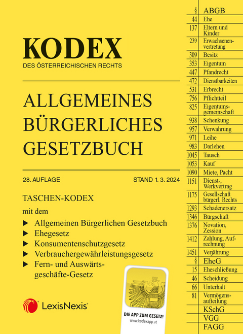 Taschen-Kodex ABGB 2024 - inkl. App - 