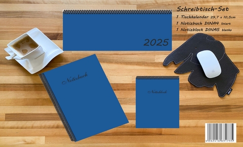 Schreibtisch-Set 2025, m. 1 Kalender, m. 1 Beilage, m. 1 Beilage, 3 Teile - 