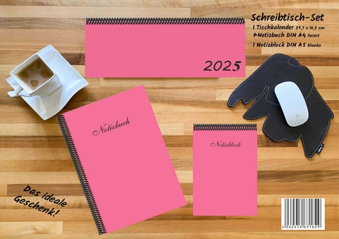 Schreibtisch-Set 2025, m. 1 Kalender, m. 1 Beilage, m. 1 Beilage, 3 Teile - 