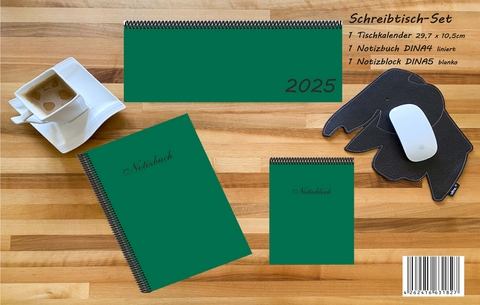 Schreibtisch-Set 2025, m. 1 Kalender, m. 1 Beilage, m. 1 Beilage, 3 Teile - 