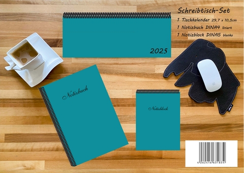 Schreibtisch-Set 2025, m. 1 Kalender, m. 1 Beilage, m. 1 Beilage, 3 Teile - 