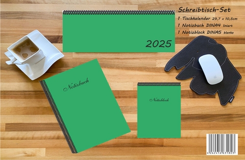 Schreibtisch-Set 2025, m. 1 Kalender, m. 1 Beilage, m. 1 Beilage, 3 Teile - 