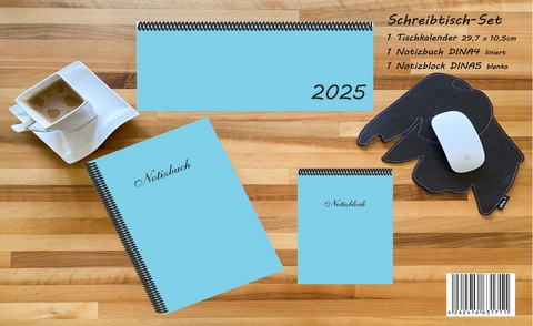 Schreibtisch-Set 2025, m. 1 Kalender, m. 1 Beilage, m. 1 Beilage, 3 Teile - 