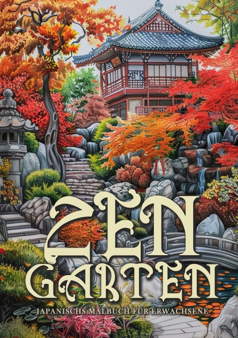 Zen Garten Japan Malbuch für Erwachsene - Monsoon Publishing, Musterstück Grafik