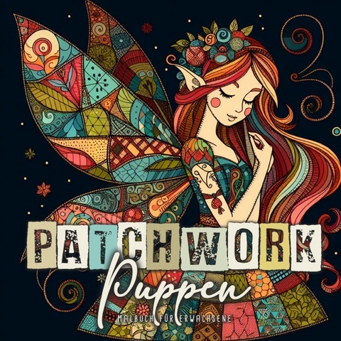 Patchwork Puppen Malbuch für Erwachsene - Monsoon Publishing, Musterstück Grafik