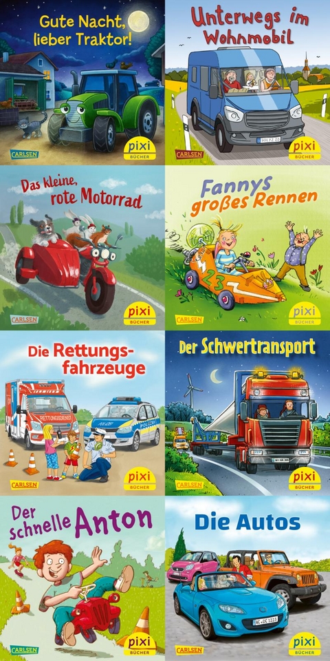 Pixi-8er-Set 298: Pixis Lieblings-Fahrzeuge (8x1 Exemplar) -  diverse