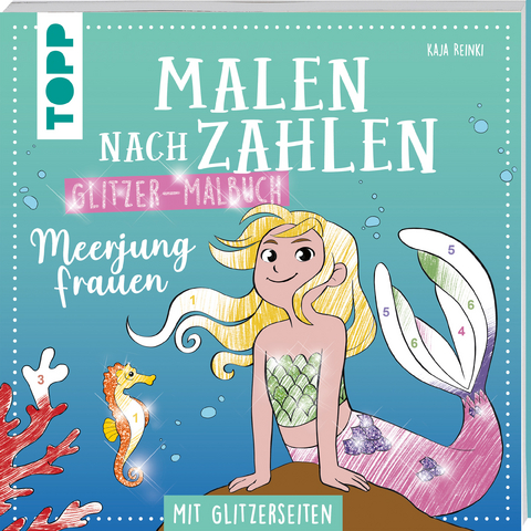 Malen nach Zahlen Glitzer-Malbuch Meerjungfrauen - Kaja Reinki