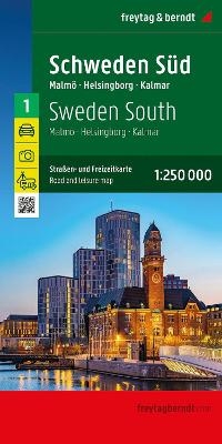 Schweden Süd, Straßen- und Freizeitkarte 1:250.000, freytag & berndt - 