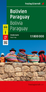 Bolivien - Paraguay, Straßenkarte 1:1.800.000, freytag & berndt - 