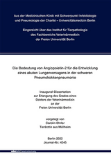 Die Bedeutung von Angiopoietin-2 für die Entwicklung eines akuten Lungenversagens in der schweren Pneumokokkenpneumonie - Carolin Ehrler