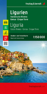 Ligurien, Straßen- und Freizeitkarte 1:150.000, freytag & berndt - 