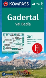 KOMPASS Wanderkarte 51 Gadertal / Val Badia 1:25.000 - 