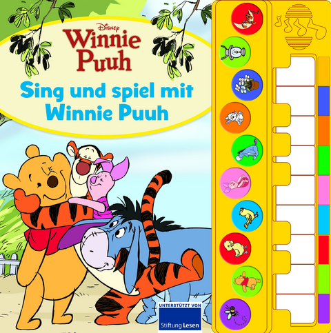 Disney Winnie Puuh - Sing und spiel mit Winnie Puuh - Liederbuch mit Klaviertastatur - Vor- und Nachspielfunktion - 10 beliebte Kinderlieder - Soundbuch - 